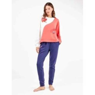 GISELA Pijama en felpa perchada motivos corazones