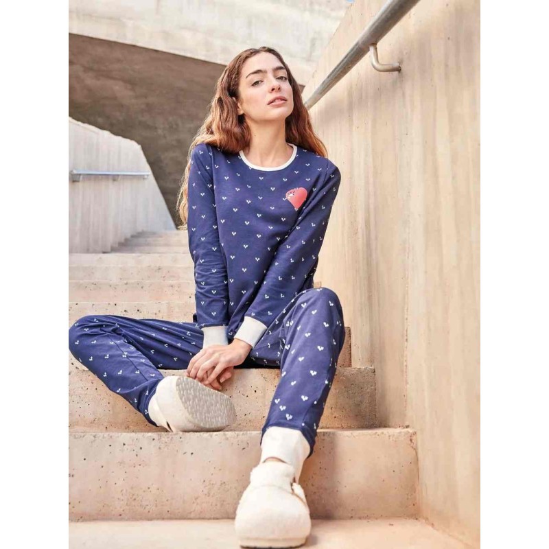 GISELA Pijama algodón corazones
