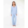 GISELA PIJAMA  MONOCOLOR VISCOSA CON GALON EN PECHO