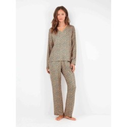 GISELA PIJAMA ANIMAL PRINT CON ENCAJE