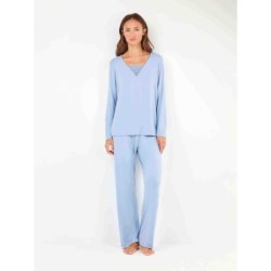 GISELA PIJAMA  MONOCOLOR VISCOSA CON GALON EN PECHO