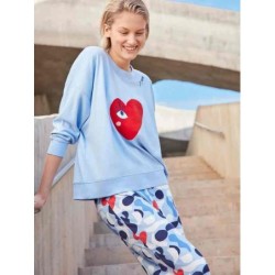 GISELA Pijama en punto interlock motivos corazones