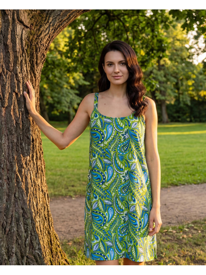 CAMISOLA VERDE ESTAMPADA