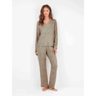 GISELA PIJAMA ANIMAL PRINT CON ENCAJE